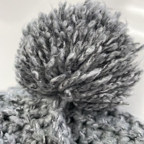 Gray Handmade Infinity Scarf with Pom Pom Ears - Picture 6 of 10